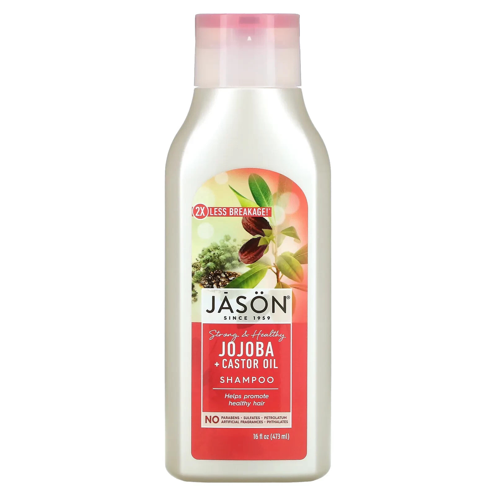 Jason Natural Strong & Healthy Jojoba + Castor Oil Shampoo Шампунь с маслом жожоба и касторовым маслом 473 мл