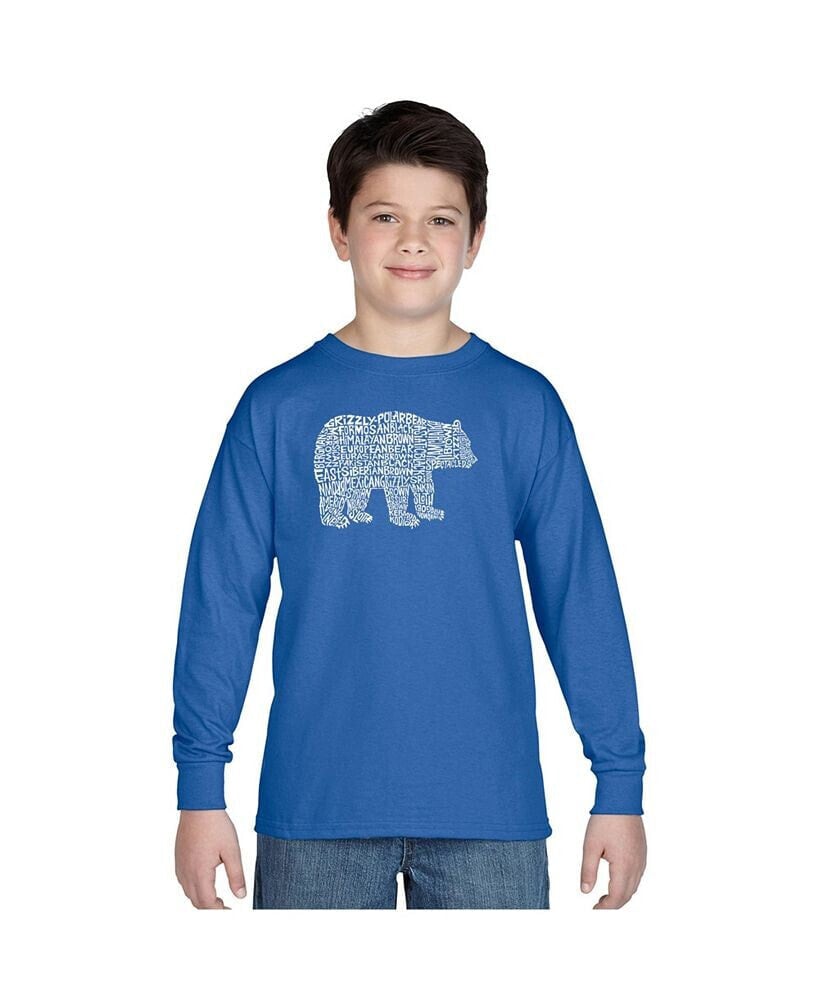 LA Pop Art big Boy's Word Art Long Sleeve T-shirt - Bear Species