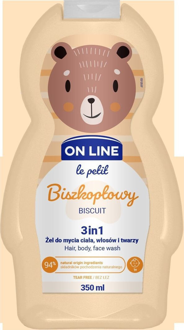 On Line Le Petit Biscuit 3 in 1 Hair Body Face Wash  Детский гель для мытья лица, тела и волос  350 мл