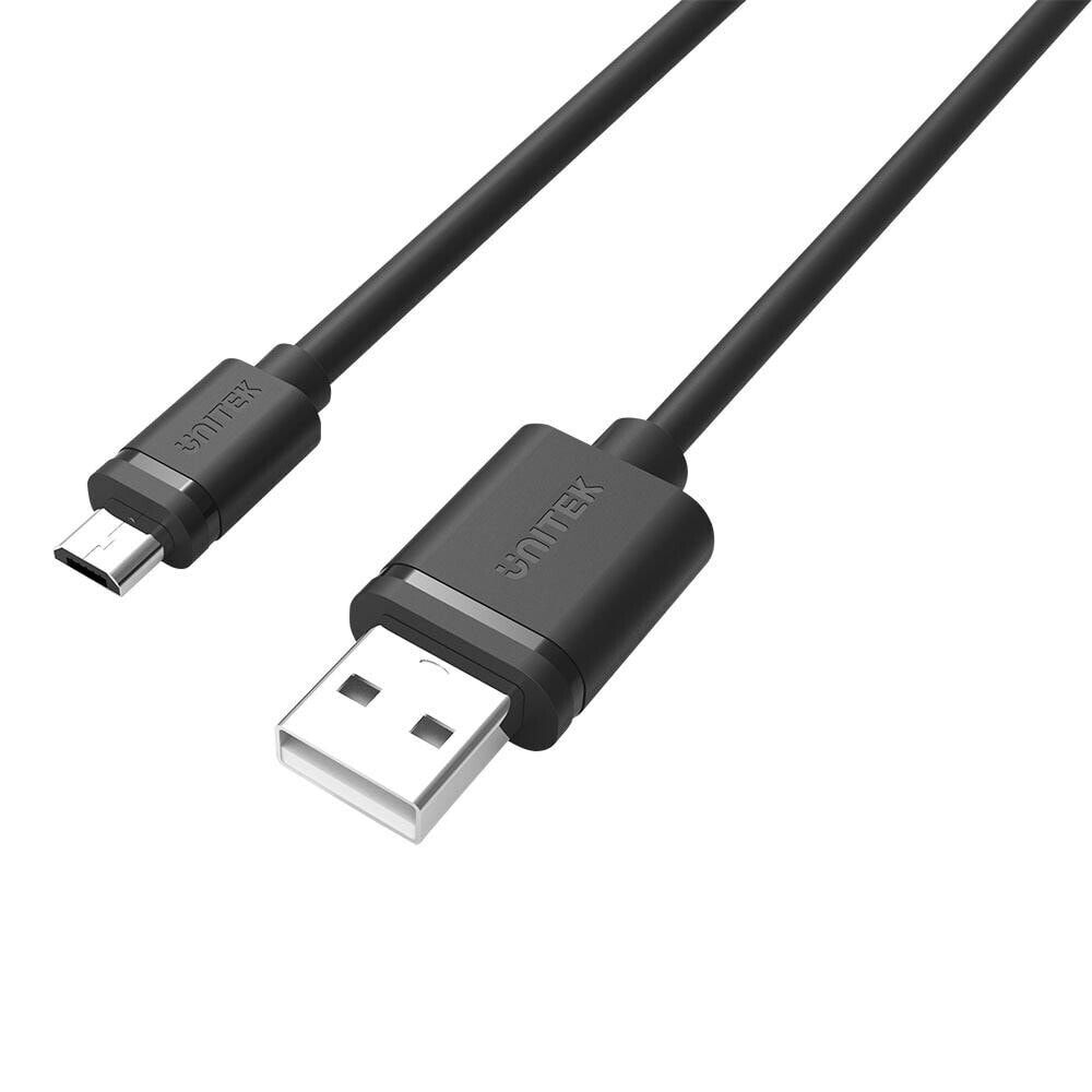 UNITEK Y-C454GBK - 0.5 m - USB A - Micro-USB B - USB 2.0 - 480 Mbit/s - Black