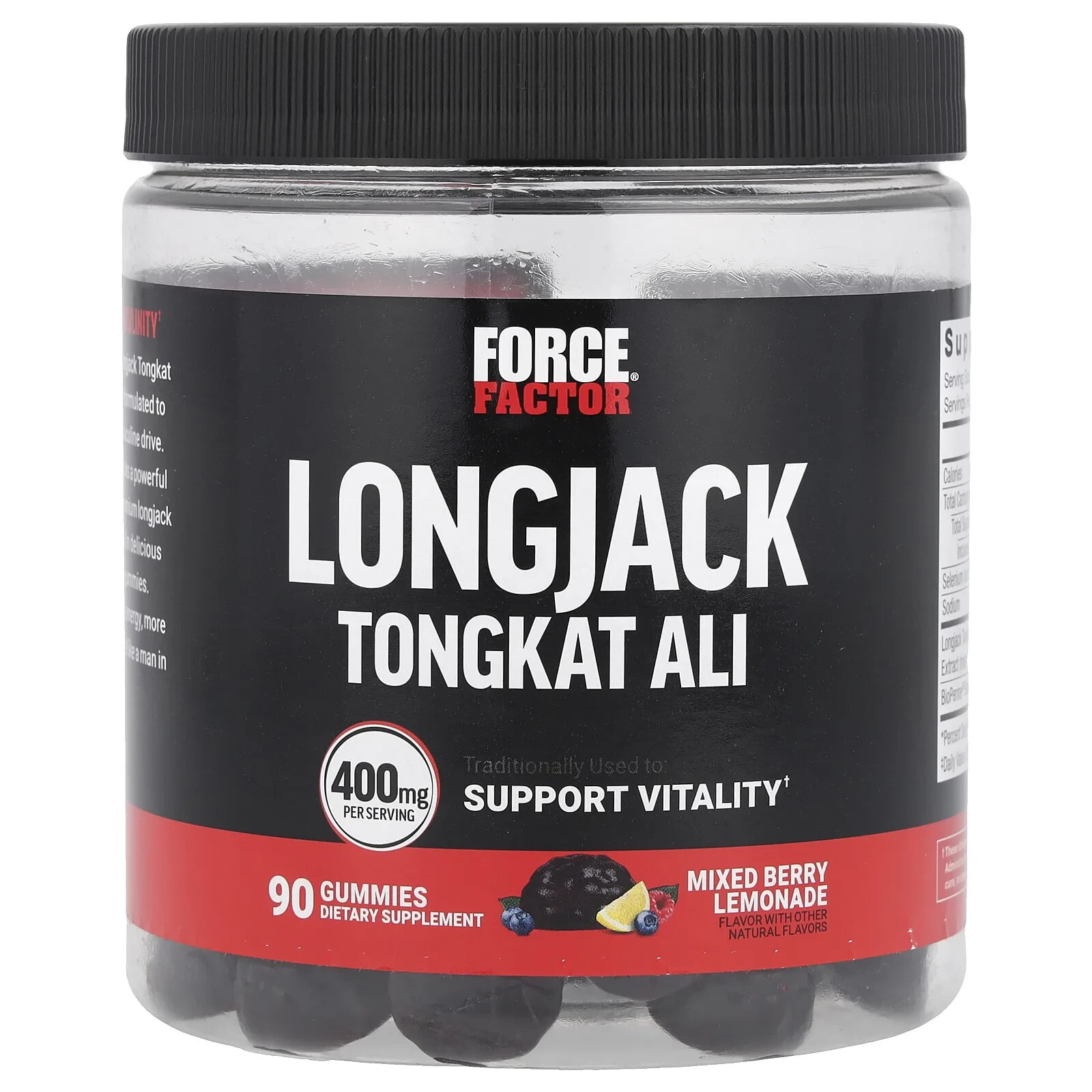 Longjack Tongkat Ali Gummies, Mixed Berry Lemonade, 400 mg, 90 Gummies (133 mg Per Gummy)