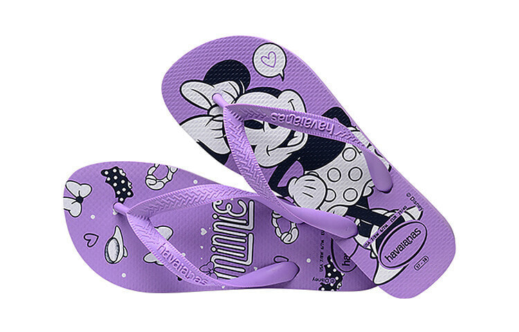 Disney/迪士尼 x Havaianas 米老鼠卡通印花联名 夹脚人字拖 运动拖鞋 女款 紫色 / Тапочки Disney x Havaianas 4139412-1801