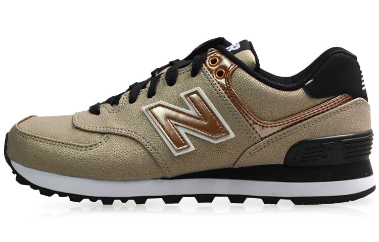 New Balance NB 574 舒适运动 透气 低帮 跑步鞋 女款 黑金 / Кроссовки New WL574SFF