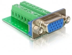 DeLOCK Adapter VGA female > Terminal Block 16pin Зеленый 65170
