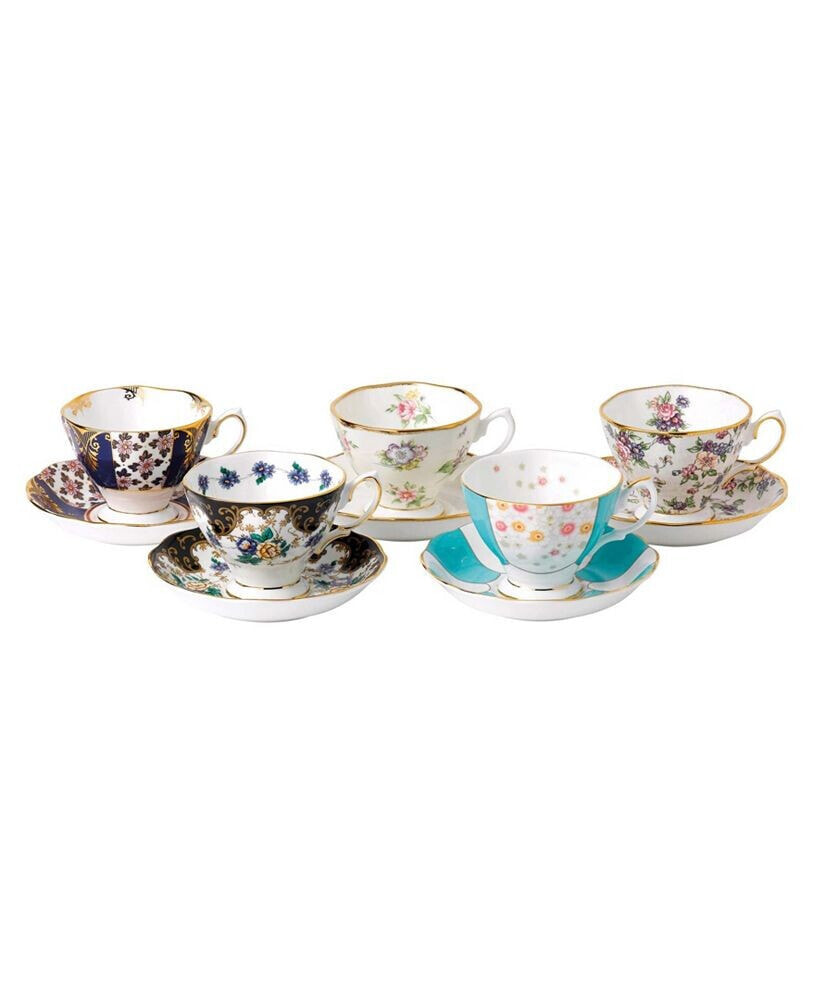 Royal Albert 100 Years 1900-1940 5-Piece Teacup & Saucer Set