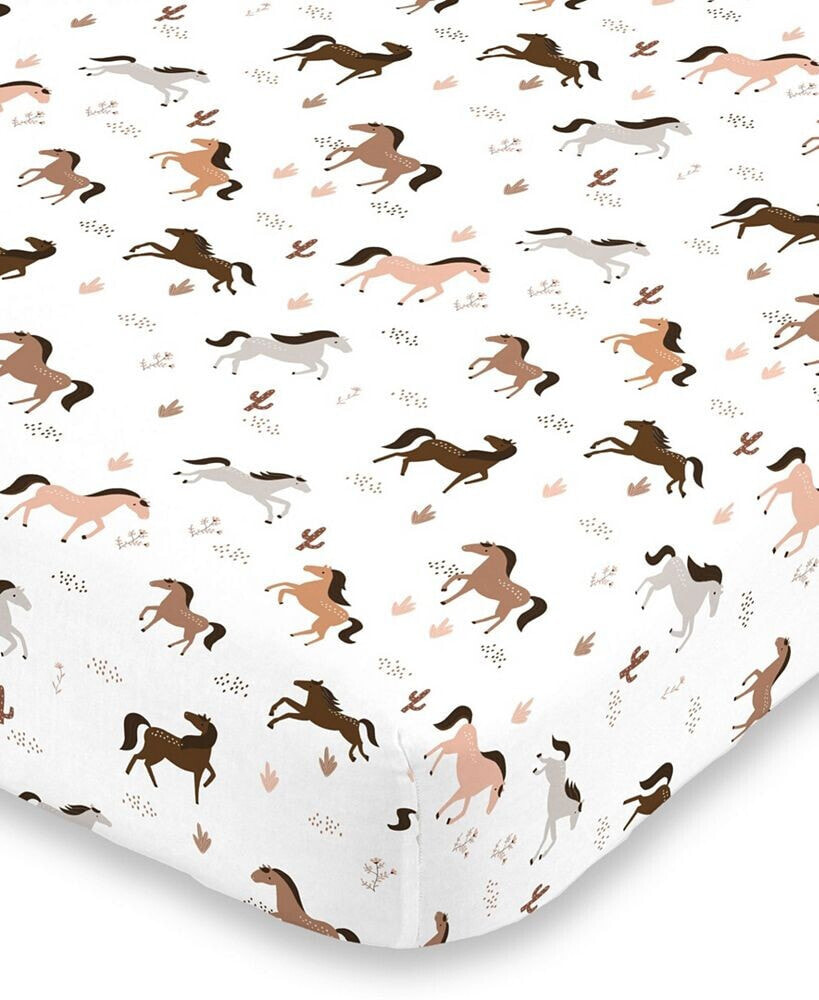 Macy's desert Sunset Horse Super Soft Fitted Mini Crib Sheet