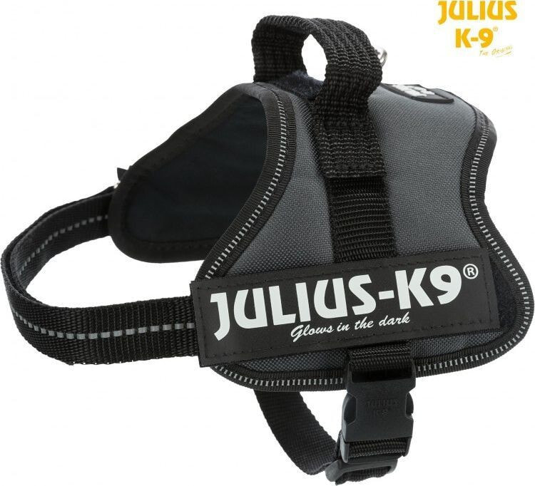 Trixie Julius-K9® Powerharness® dog harness, anthracite, Mini-Mini / S: 40–53 cm / 22 mm
