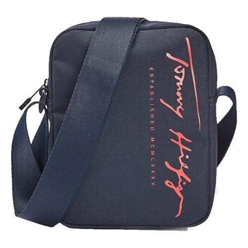 Мужская сумка через плечо повседневная тканевая маленькая планшет синяя Tommy Hilfiger - AM0AM06393-CJM