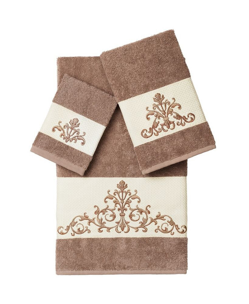 Linum Home turkish Cotton Scarlet 3-Pc. Embellished Towel Set