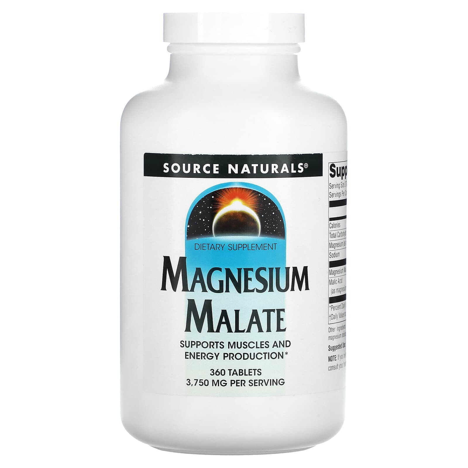 Source Naturals, малат магния, 3750 мг, 180 таблеток