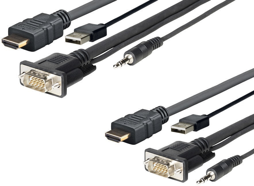 Vivolink PROHDMIMVGA5 видео кабель адаптер 5 m HDMI+VGA+USB+3.5mm HDMI+VGA (D-Sub) +USB+3.5mm Черный