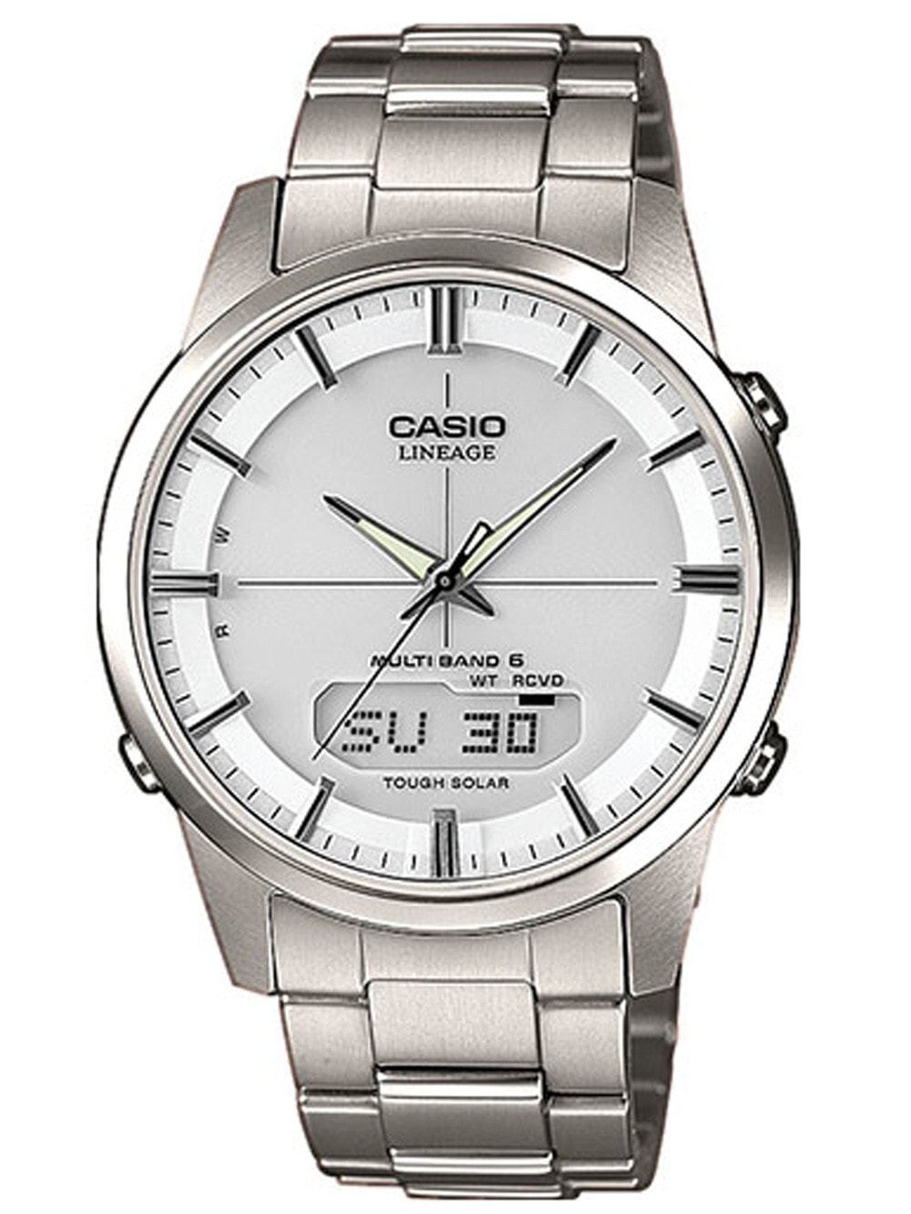 Мужские наручные часы с серебряным браслетом CASIO LCW-M170TD-7AER Radio Controlled Solar 40mm 5 ATM