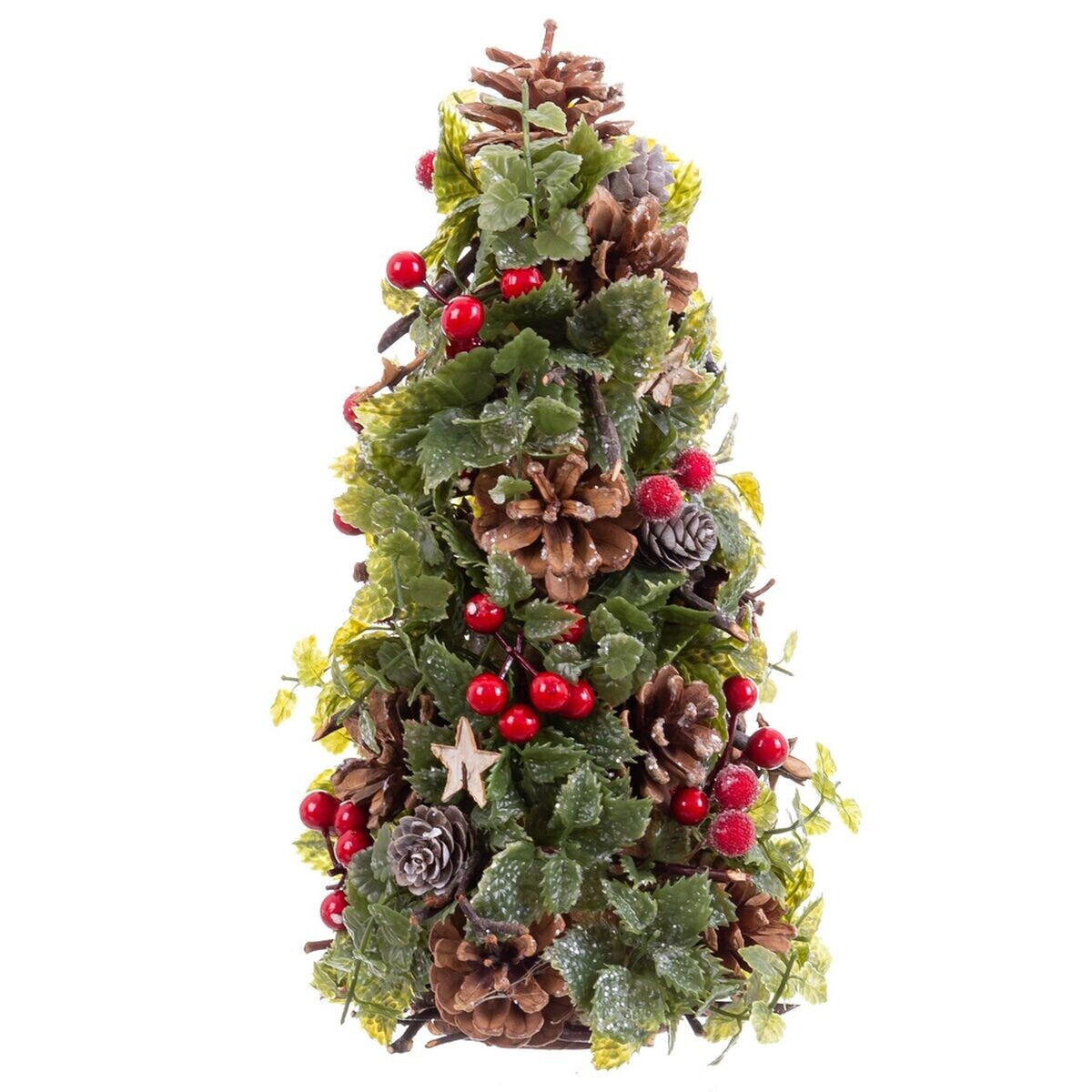 Christmas bauble Red Multicolour Plastic Foam Pineapples Christmas Tree 18 x 18 x 30 cm