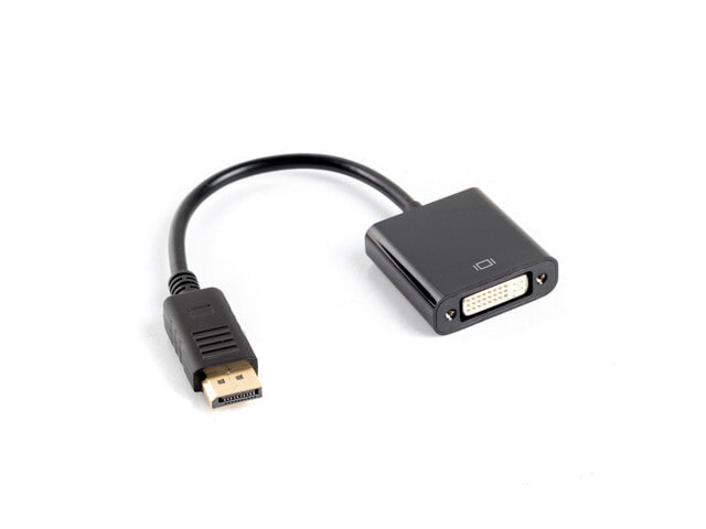 Lanberg AD-0007-BK - 0.1 m - DisplayPort - DVI-D - Male - Female - Straight