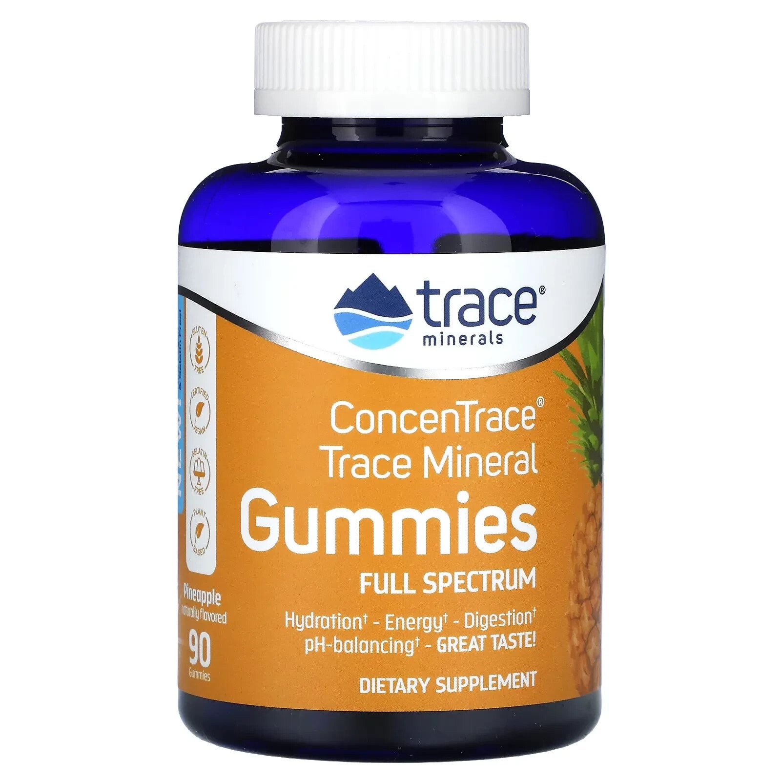 ConcenTrace, Trace Mineral Gummies, Pineapple, 90 Gummies