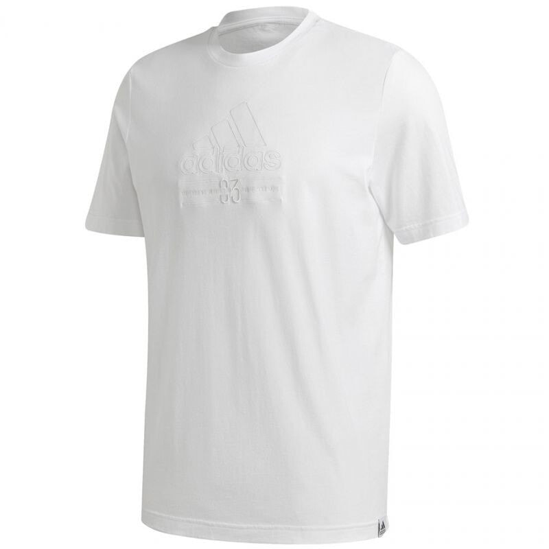 Мужская футболка повседневная белая  однотонная adidas M BB T GD3844