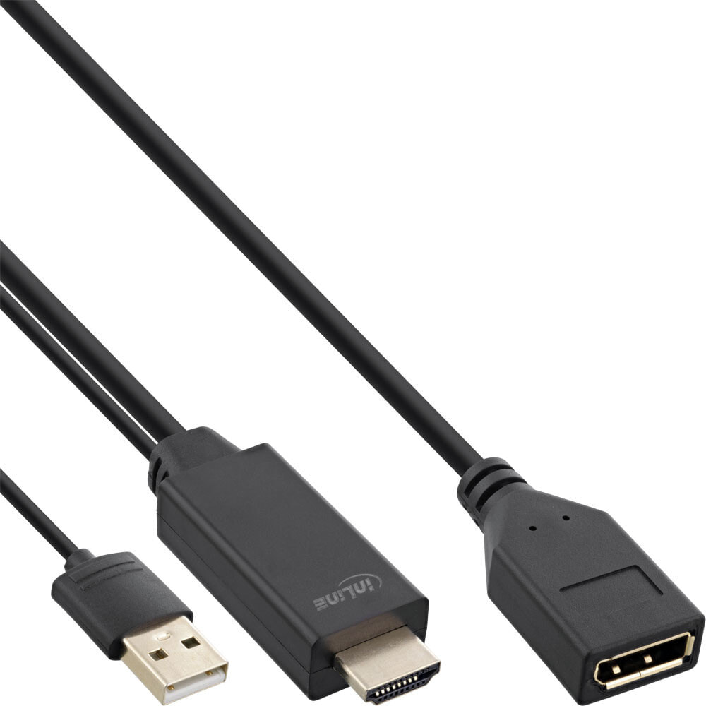 InLine 17168P видео кабель адаптер 0,3 m HDMI Тип A (Стандарт) DisplayPort Черный