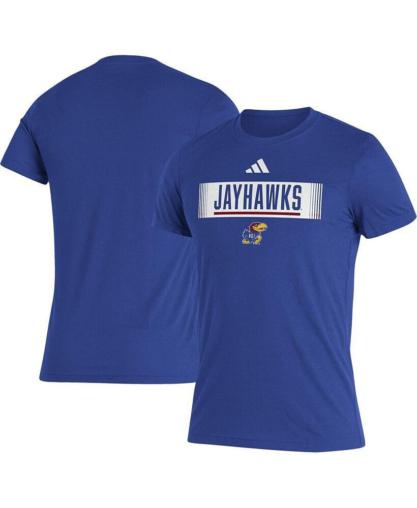 adidas men's Royal Kansas Jayhawks Wordmark Tri-Blend T-shirt