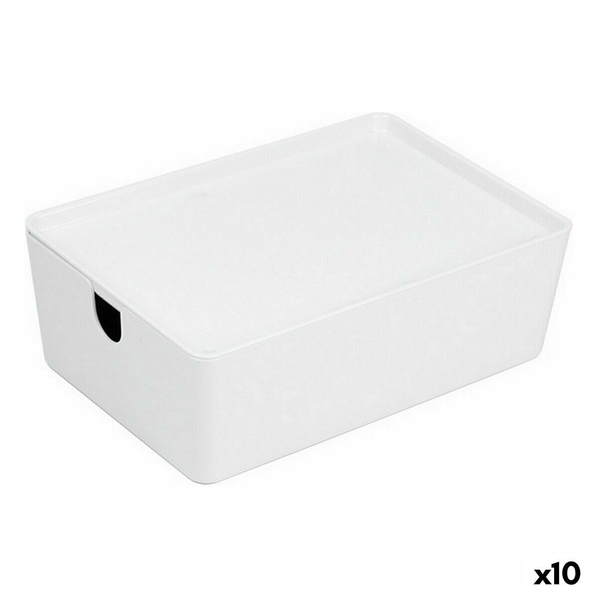 Stackable Organising Box Confortime With lid 26 x 17,5 x 8,5 cm (10 Units)