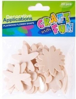 Craft with Fun A wooden flower-shaped ornament 20 pieces