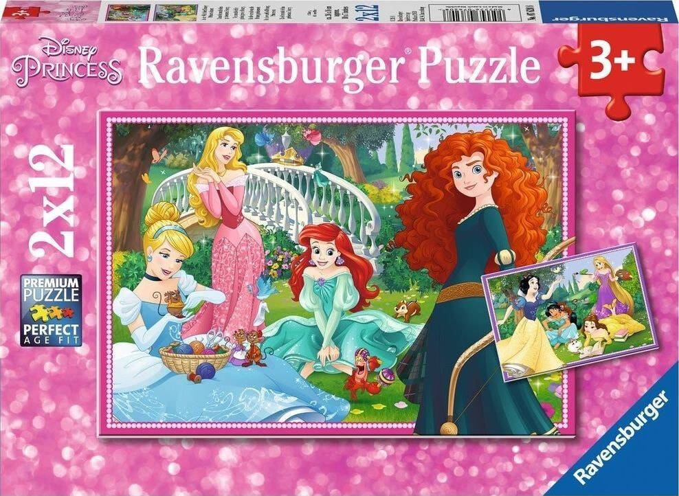 Ravensburger Puzzle 2x12 elementów - W świecie Księżniczek