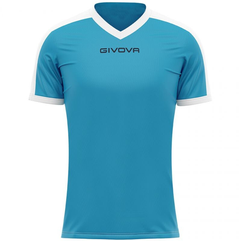 Мужская спортивная футболка голубая с надписью T-shirt Givova Revolution Interlock M MAC04 0503