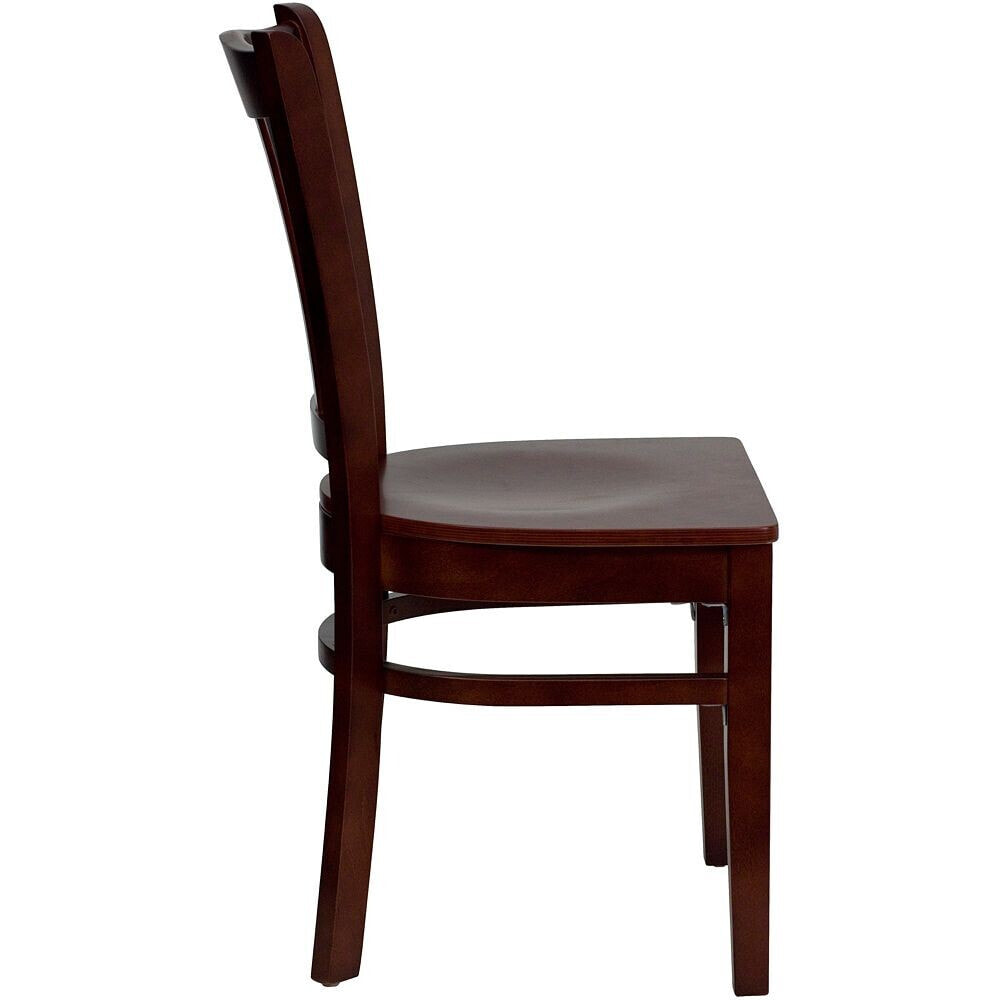 Flash Furniture hercules Series Vertical Slat Back Mahogany Wood Restaurant Chair