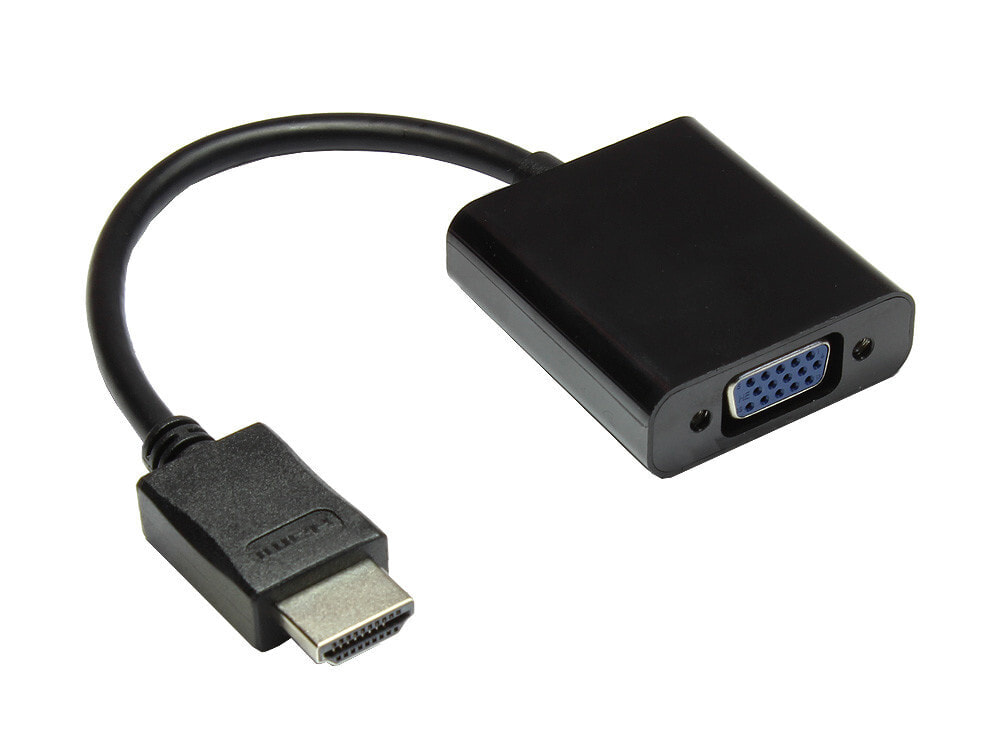 Alcasa HDMI-AD21 кабельный разъем/переходник VGA, 3.5mm Черный