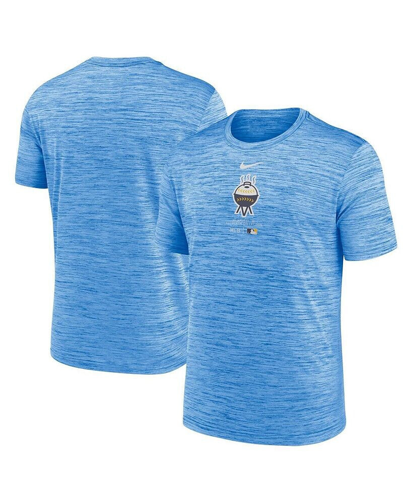 Nike men's Powder Blue Milwaukee Brewers City Connect Practice Velocity Performance T-shirt