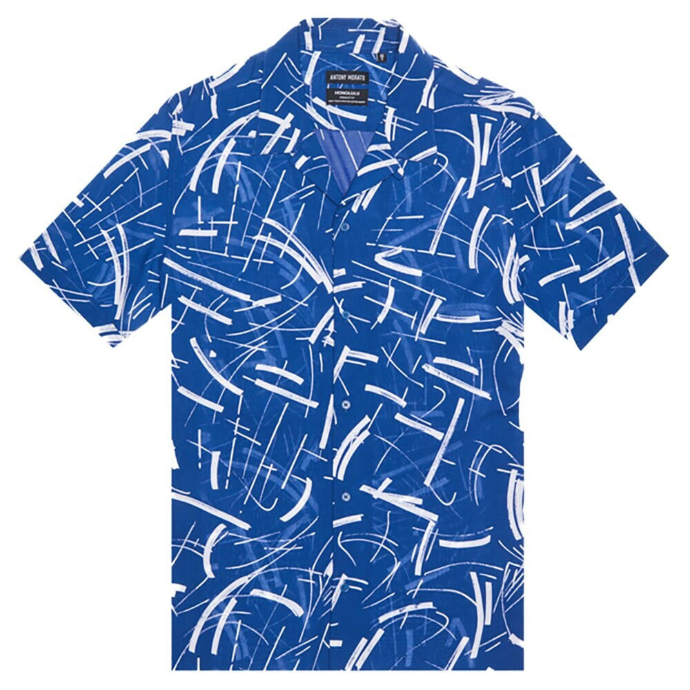 ANTONY MORATO Regular-Fit In Cotton-And-Viscose Poplin With An All-Over Dappled Print Short Sleeve Shirt