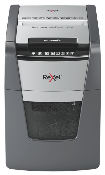 Rexel AutoFeed+ 100M измельчитель бумаги Перекрестная резка 55 dB 22 cm Черный, Серый 2020100MEU