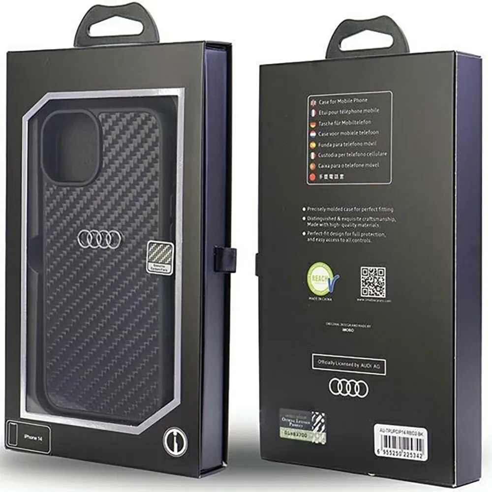 AUDI Carbon Fiber iPhone 14.15.13 6.1 Autpupcip14R8D2Bk phone case