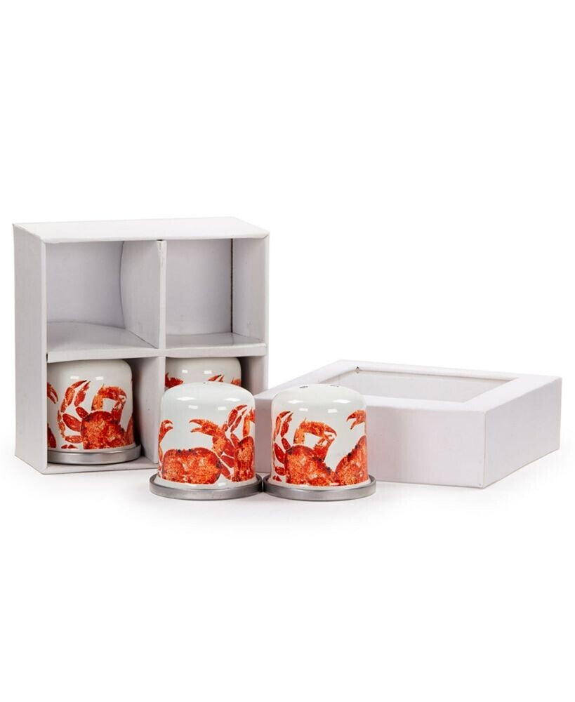 Golden Rabbit crab House Enamelware Collection Salt and Pepper Shakers, Set of 2