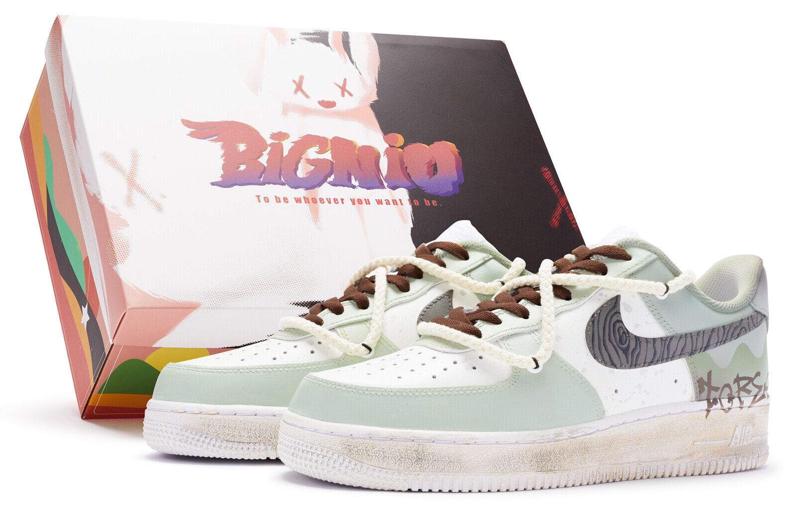 【定制球鞋】 Nike Air Force 1 Low 07 小满 节气系列 新中式 解构特殊鞋盒 低帮 板鞋 男款 白绿黑 / Кроссовки Nike Air Force CW2288-111