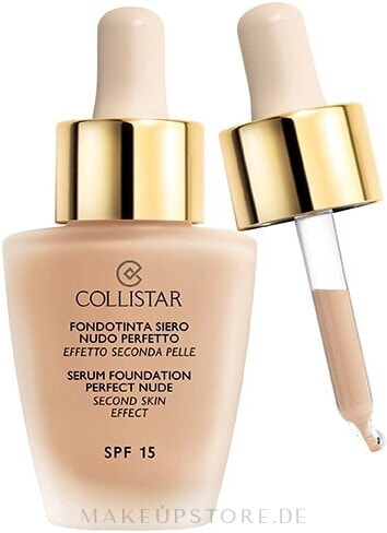 Leichte Foundation LSF 15 - Collistar Serum Foundation Perfect Nude Second Skin Effect SPF 15