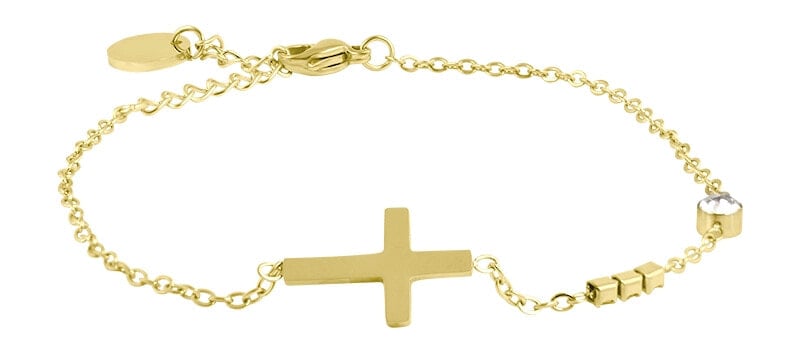 Minimalist Gold Plated Cross Bracelet VCBW024G