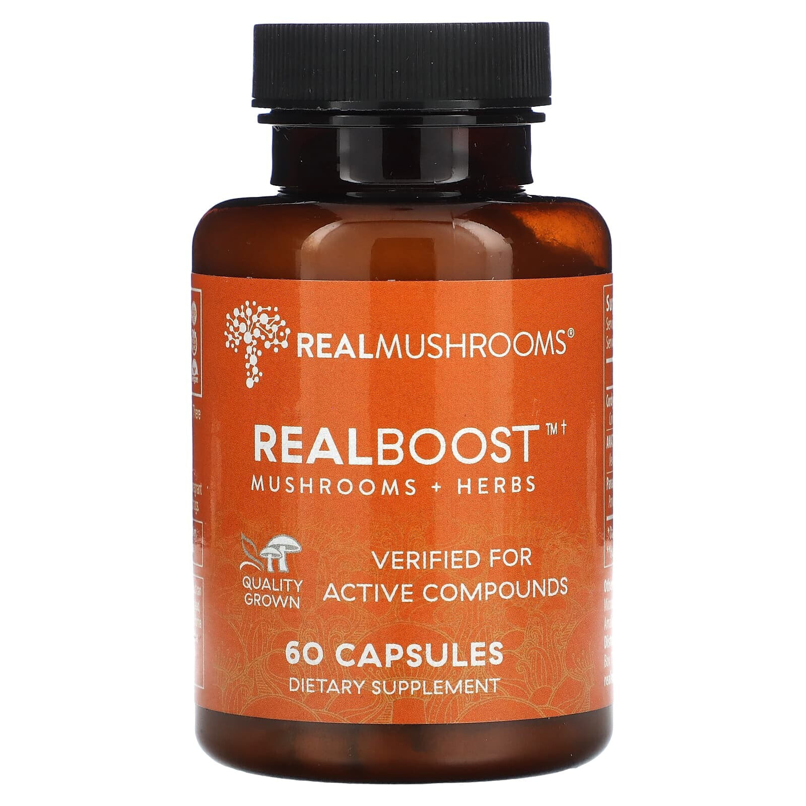 Realboost, Mushrooms + Herbs, 60 Capsules