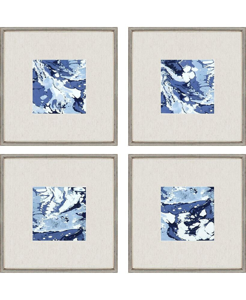 Paragon Picture Gallery marbleized Framed Art, Set of 4