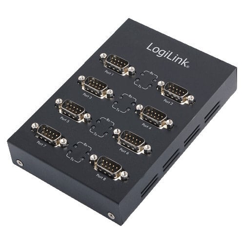 LogiLink AU0033 кабельный разъем/переходник USB 2.0 8xRS-232 Черный