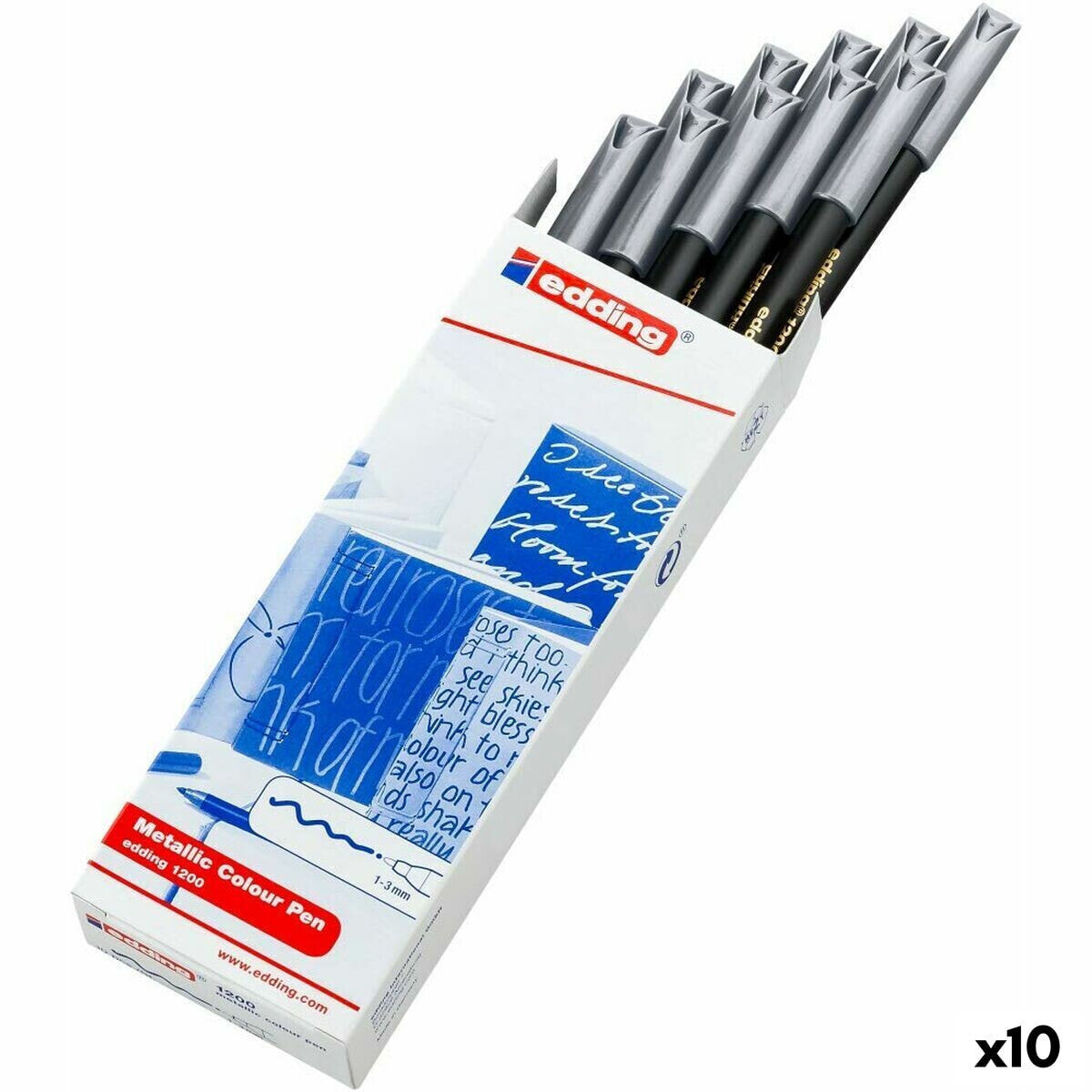 Marker pen/felt-tip pen Edding 1200 Silver (10 Units)
