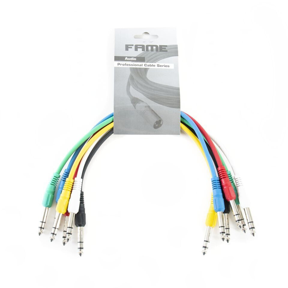 MUSIC STORE Patch Cable 0,3m Stereo Pack Of 6