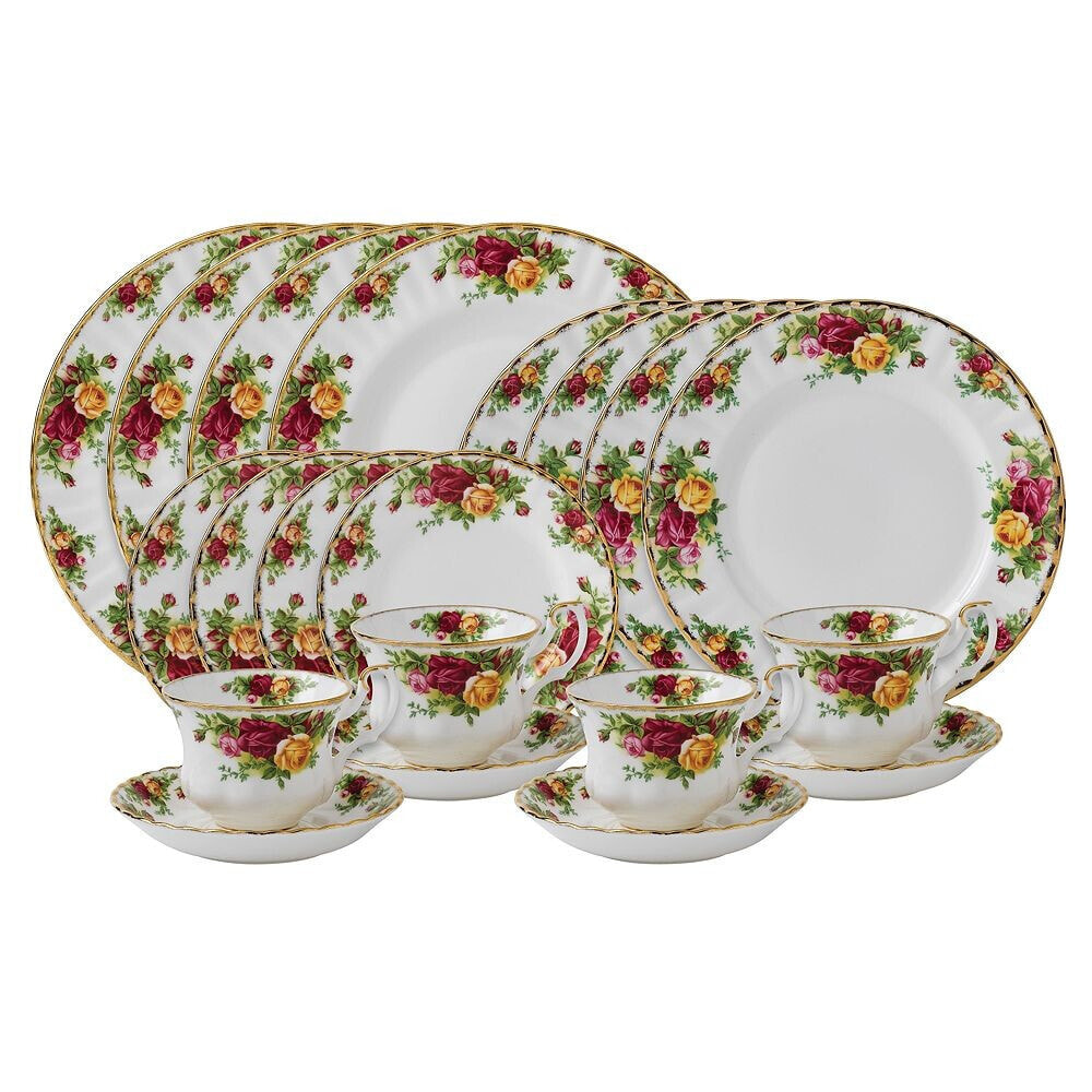 Old Country Roses 20-Piece Dinnerware Set, Service for 4