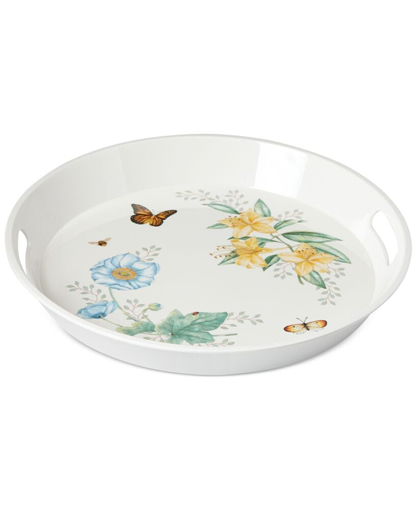 Lenox butterfly Meadow Collection Melamine Large Round Handled Tray