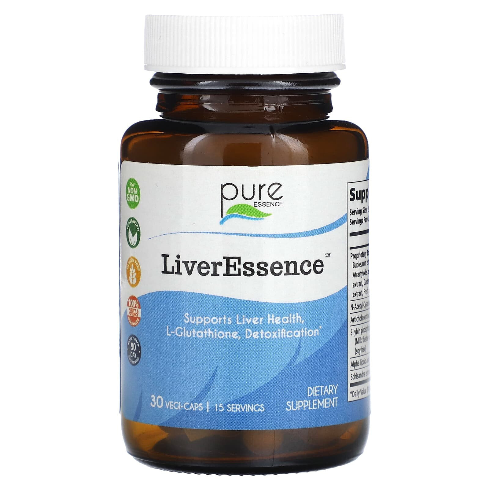 Pure Essence, LiverEssence, Поддержка печени 60 овощных капсул
