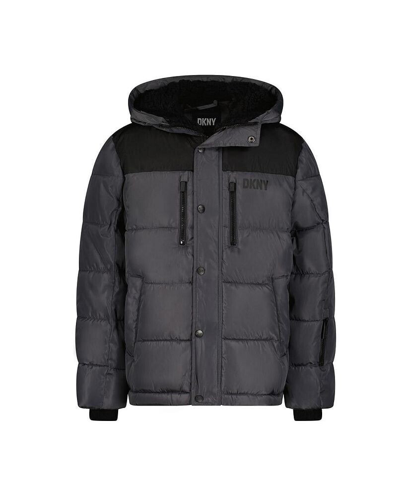 DKNY boys Classic Quilted Heavyweight Puffer Jacket