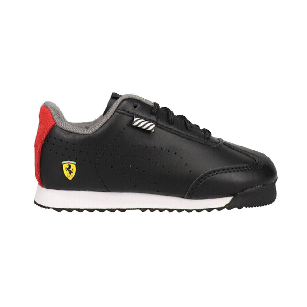Puma Ferrari Roma Via Perforated Lace Up Toddler Boys Black Sneakers Casual Sho