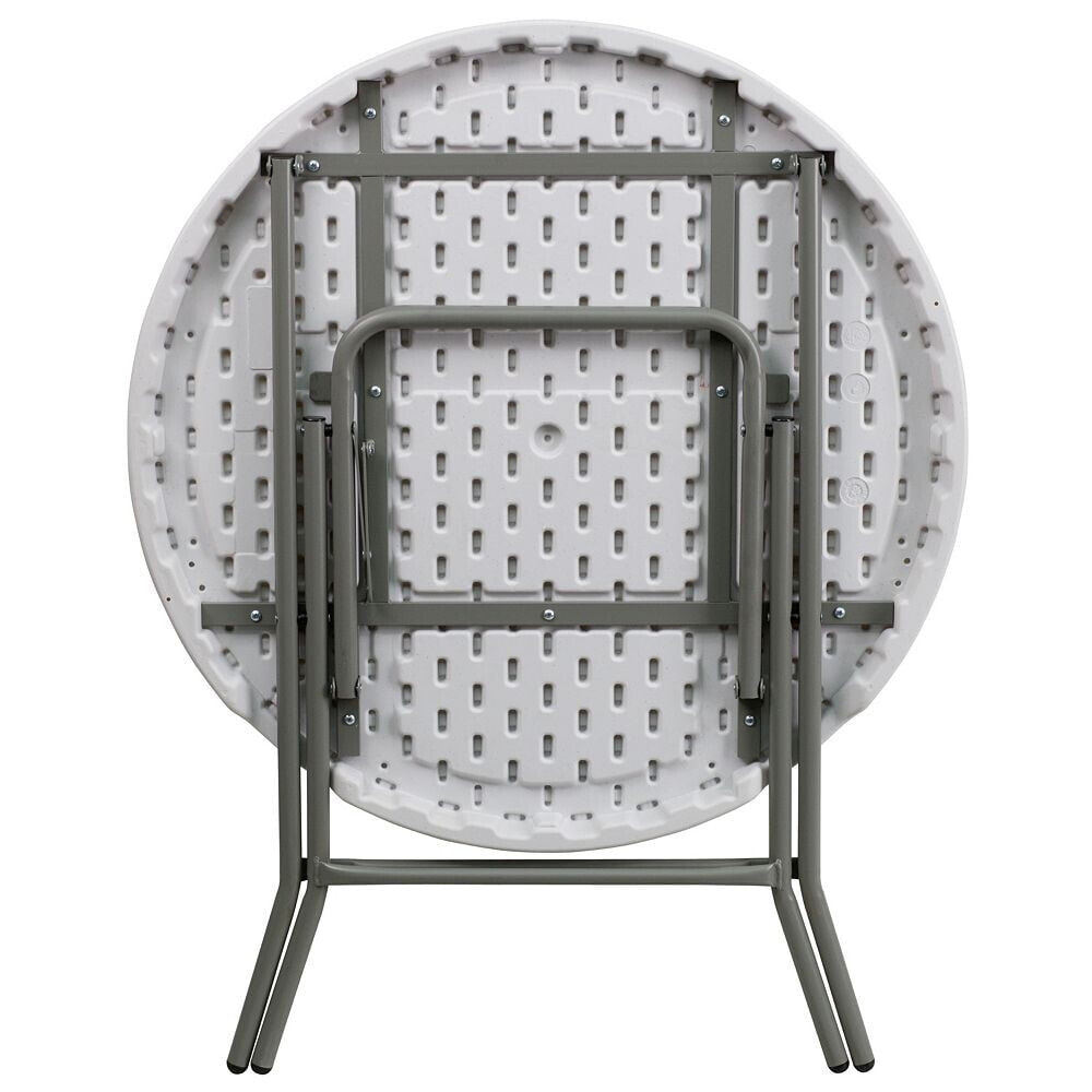 Flash Furniture 32'' Round Granite White Plastic Folding Table