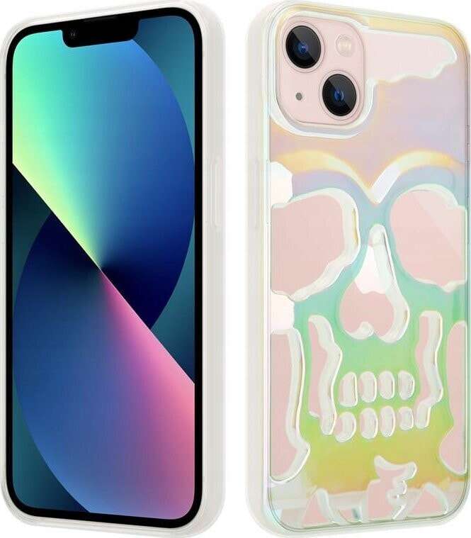 OEM ETUI SKULL IPHONE 13 HOLO WHITE / BIAŁY