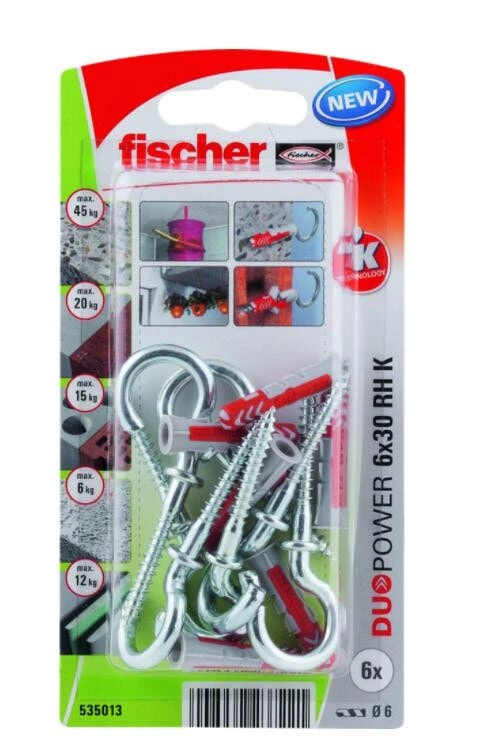 Fischer DuoPower Piek 6x30 с круглым крюком /6 шт.