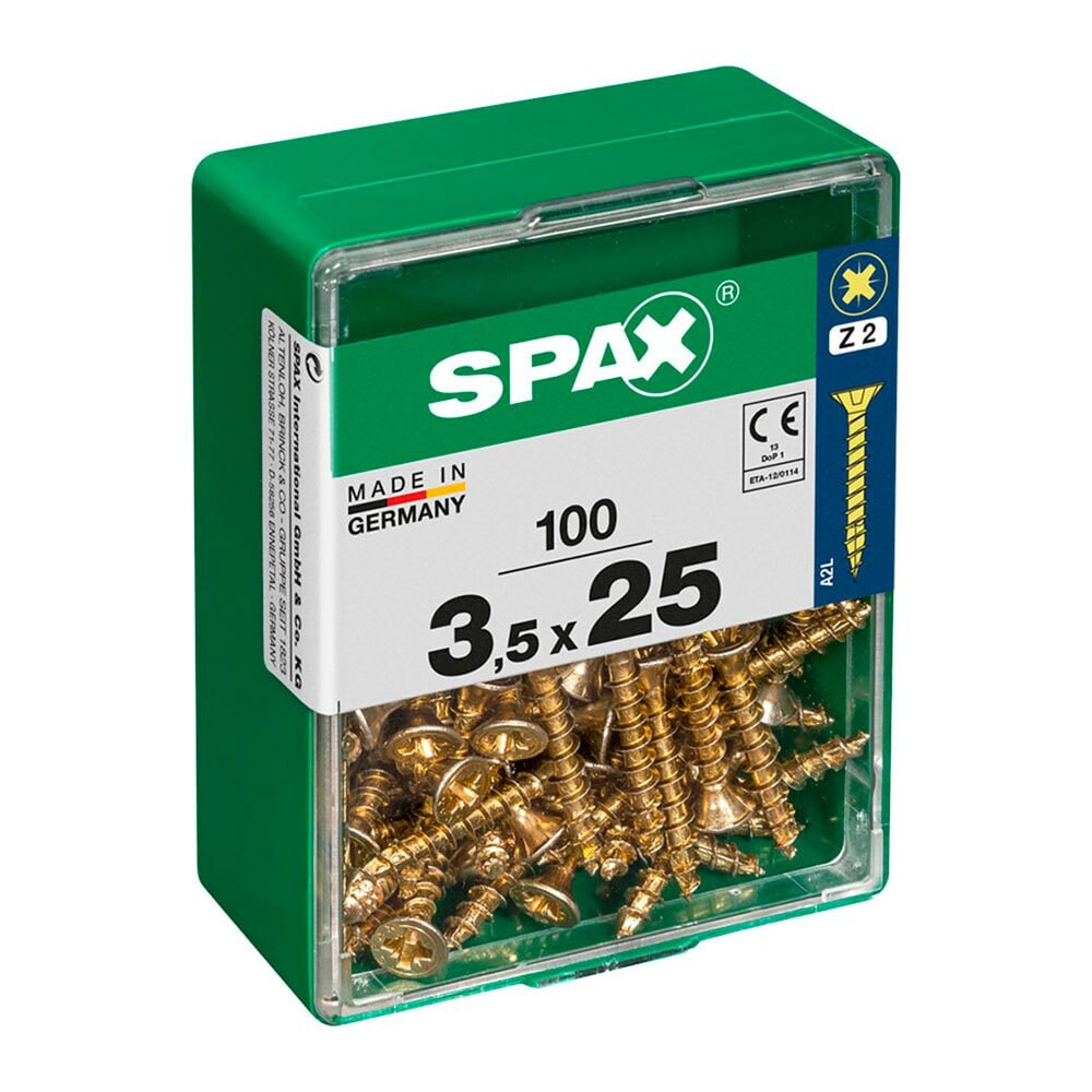 SPAX Yellox 3.5x25 mm Flat Head Wood Screw 100 Units